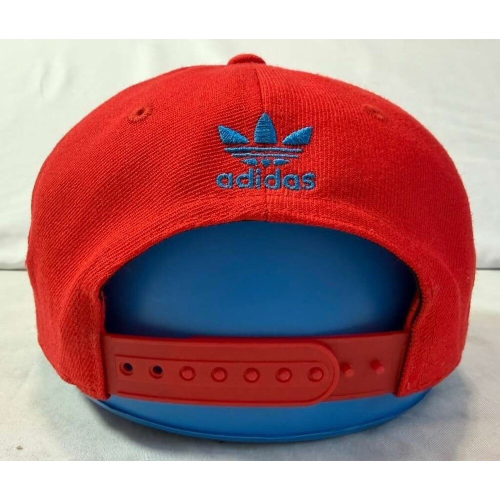 Adidas Originals Hat Red Snapback Cap Trefoil Logo Side Patch Retro Streetwear. - Picture 2 of 8